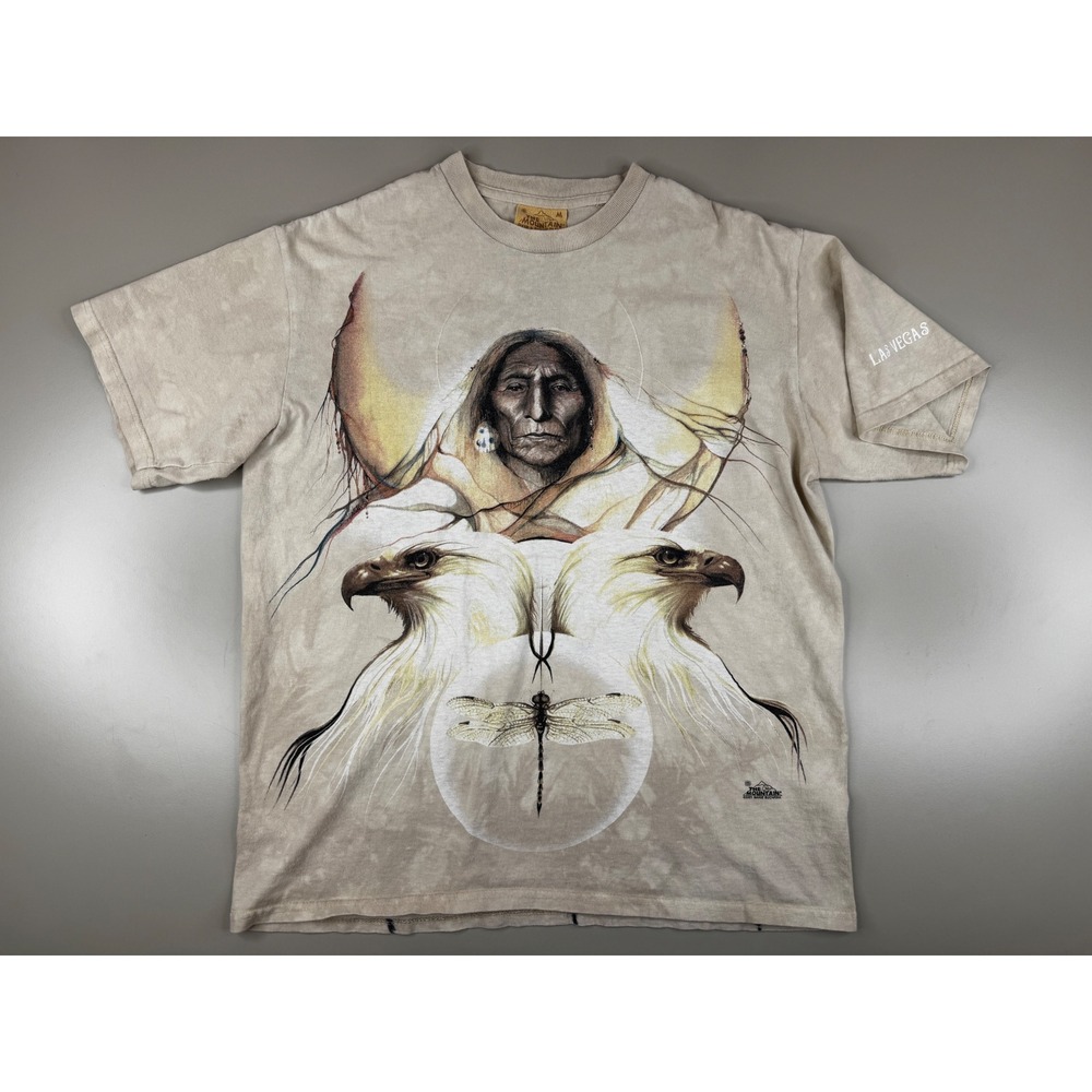 The Mountain T-Shirt Mens M Beige Vintage 2001 Marie Buchfink Eagle Las Vegas‎